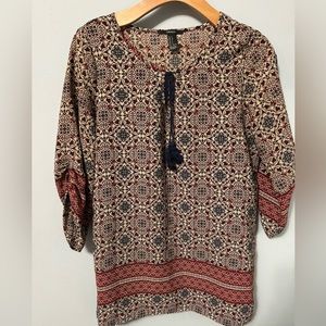 Forever 21 boho top with tassels and half sleeves made in the U.S.A size small